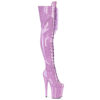 8" Heel, 4" PF Lace-Up Thigh Boot, Side Zip