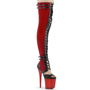 8" Heel, 4" PF Lace-Up Front Thigh, Side Zip