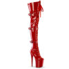 8" Heel, 4" PF Lace-Up Front Thigh High Boot, Side Zip