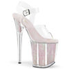 8" Heel, 4" PF Ankle Strap Sandal w/Glitter Insert