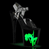 8" Heel, 4" PF LED Illuminated Ankle Strap Sandal