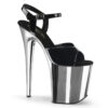 8" Heel, 4" PF Ankle Strap Sandal w/Chrome Plated Bottom