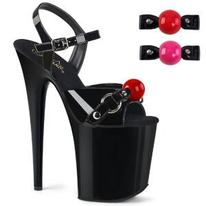 8" Heel, 4" PF Ankle Strap Sandal w/ Gag Ball