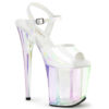 8" Heel, 4" Holo Tinted PF Ankle Strap Sandal