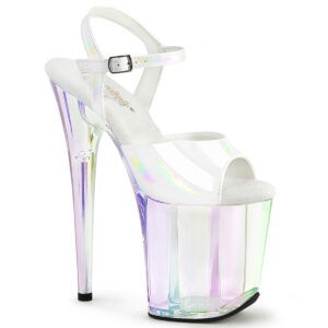 8" Heel, 4" Holo Tinted PF Ankle Strap Sandal