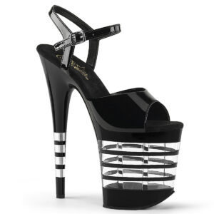 8" Heel, 4" Lined PF Ankle Strap Sandal
