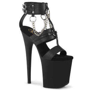 8" Heel, 4" PF 3 Band T-Strap Ankle Strap Sandal
