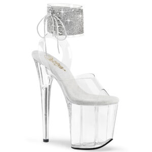 **8" Heel, 4" PF Rhinestoned Ankle Cuff Sandal