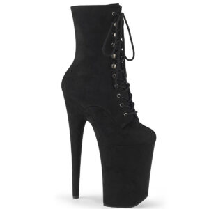 9" Heel, 5 1/4" PF Lace-Up Front Ankle Boot, Side Zip