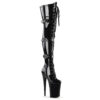 9" Heel, 5 1/4" PF Lace-Up Front Thigh High Boot, Side Zip