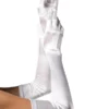 Extra Long Satin Gloves - White