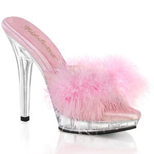 5" Heel, 3/4" PF Marabou Slipper