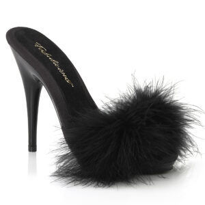 5" Heel, 3/8" PF Marabou Slide Sandal
