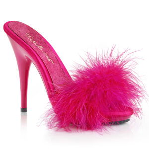 5" Heel, 3/8" PF Marabou Slide Sandal