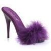 **5" Heel, 3/8" PF Marabou Slide Sandal Purple