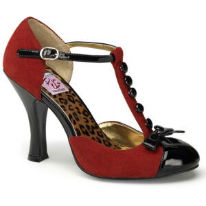 *4" Heel T-Strap D'orsay Pump W/ Mini Bow Accent